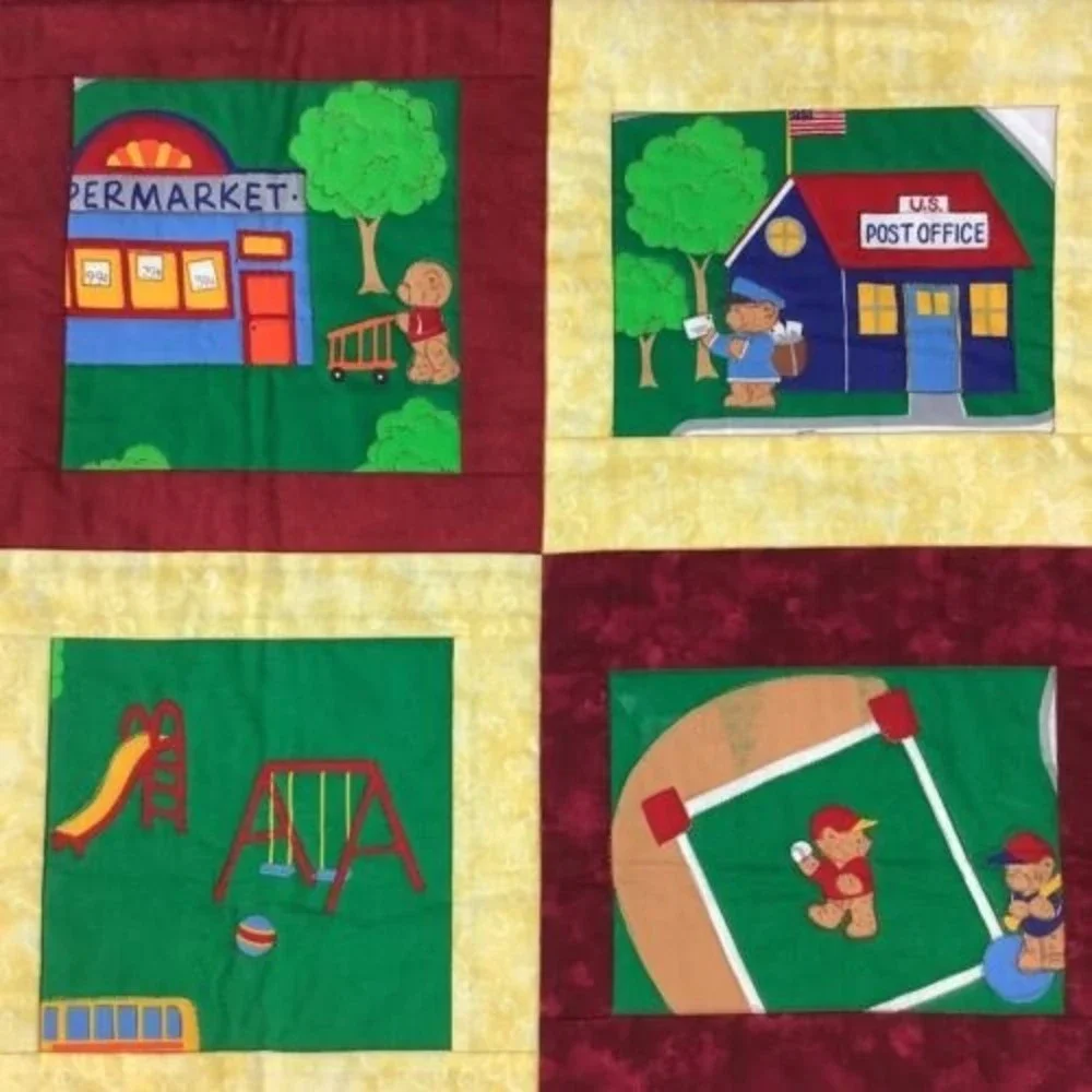 30” Square Quilt Community Neighborhood Children School Decor Alphabet Wall Hang